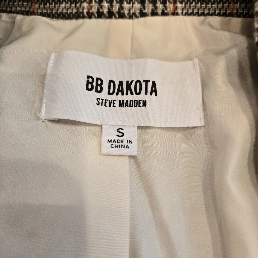 BB Dakota Women's Size S Brown tweed look button front Men's look blazer - Picture 2 of 10